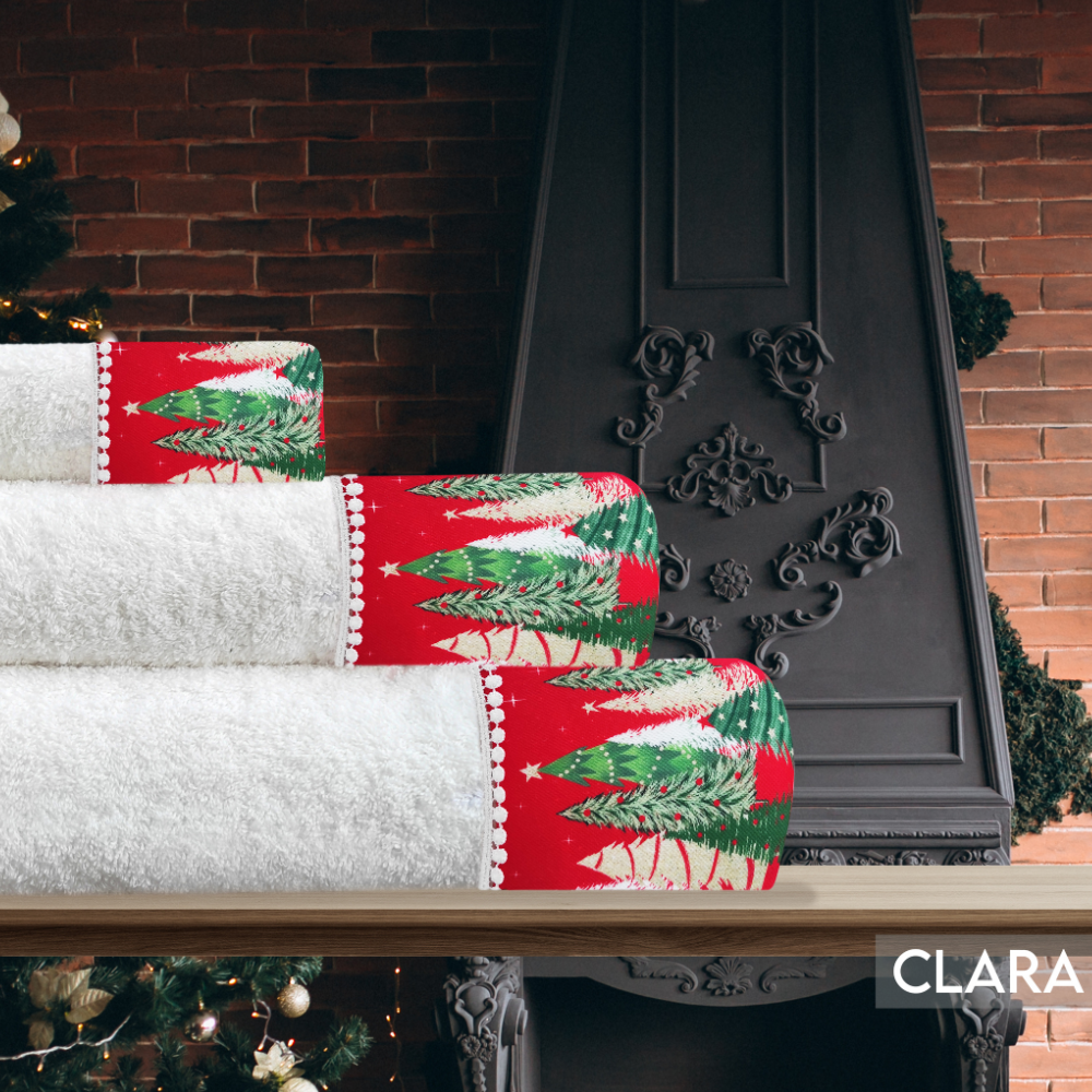 Komplet 3 ręczników świątecznych - CLARA