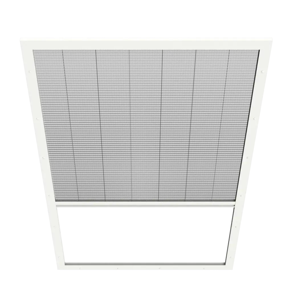 Moskitiera plisowana na okno dachowe w kolorze białym z czarną siatką