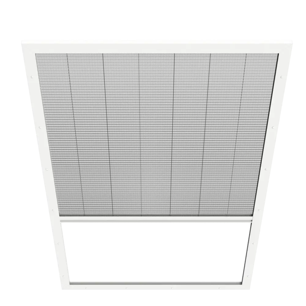 Moskitiera plisowana na okno dachowe w kolorze białym z szarą siatką